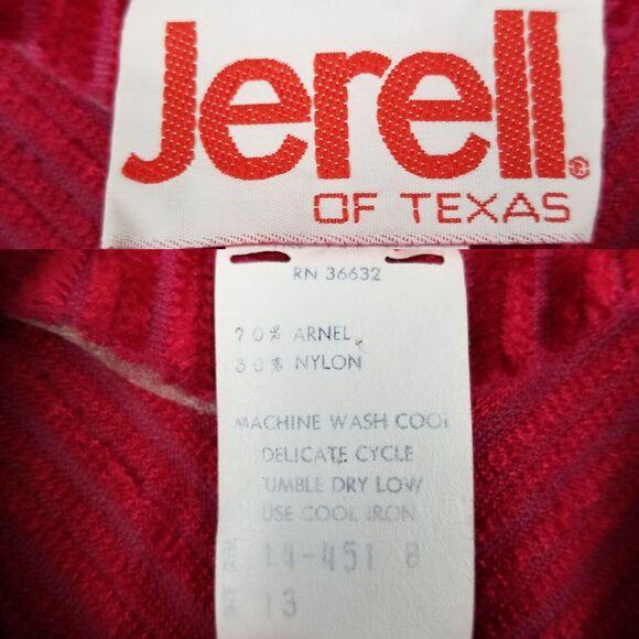 Jerell Of Texas Wine Red Chenille 70s Vintage Disco Maxi Dress Size Small/13 - Picture 14 of 16